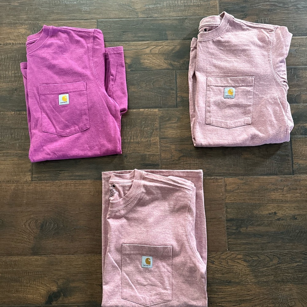 Carhartt Pocket Tees in Pink Shades